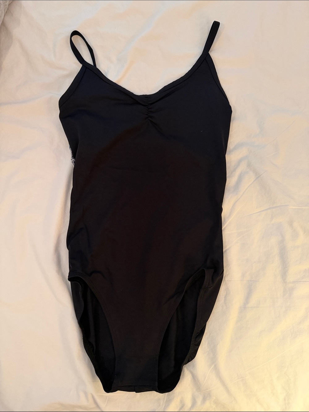 Black Dance bodysuit  with Spaghetti Straps and shear design back